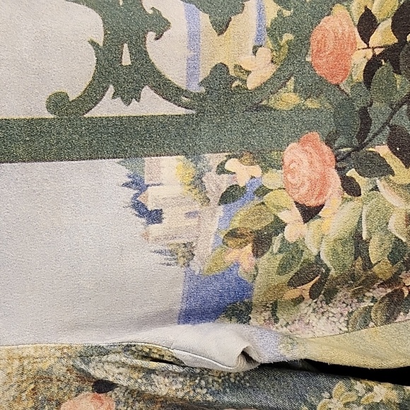 St John Sport Rare Floral Castle Country Print Straight leg Denim Pants Size 8 - Picture 14 of 14